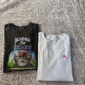 Tommy Bahama Black Graphic Tee & light blue graphic tee
